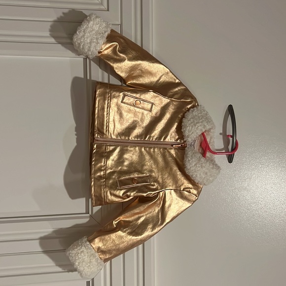 Janie and Jack Other - Janie and Jack Metallic Flight Jacket Rose Gold Sz 18-24 Mo